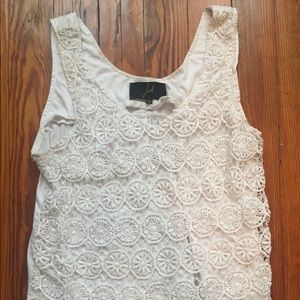 White Tank top with crochet overlay